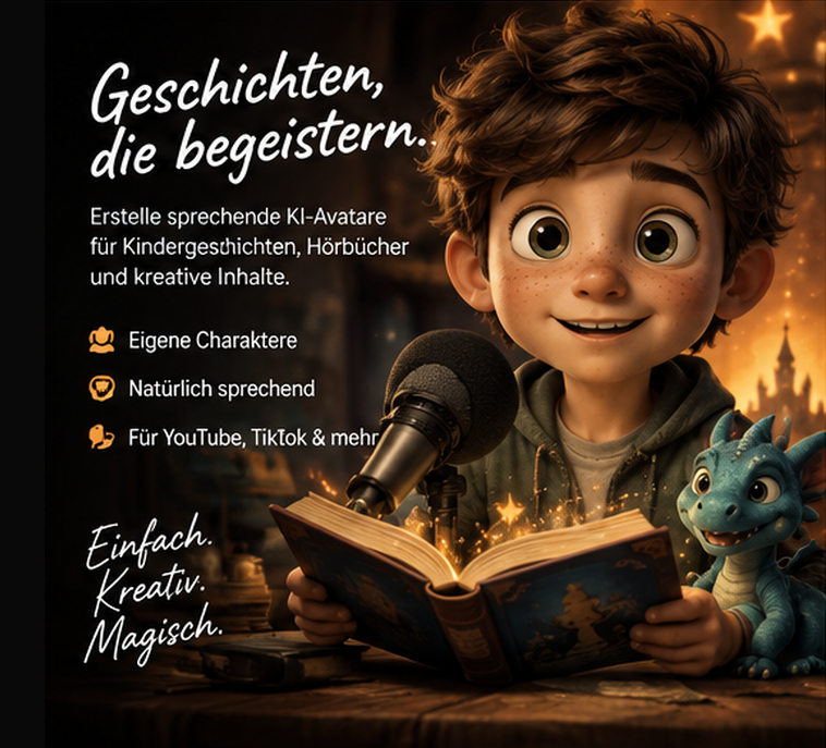 Sprechender KI-Avatar als Erzähler für kreative Geschichten